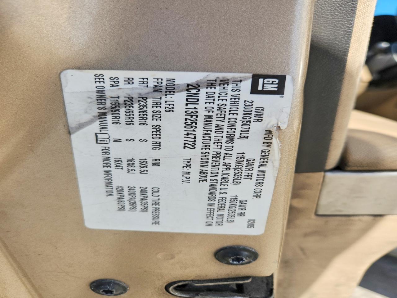 2005 CHEVROLET EQUINOX