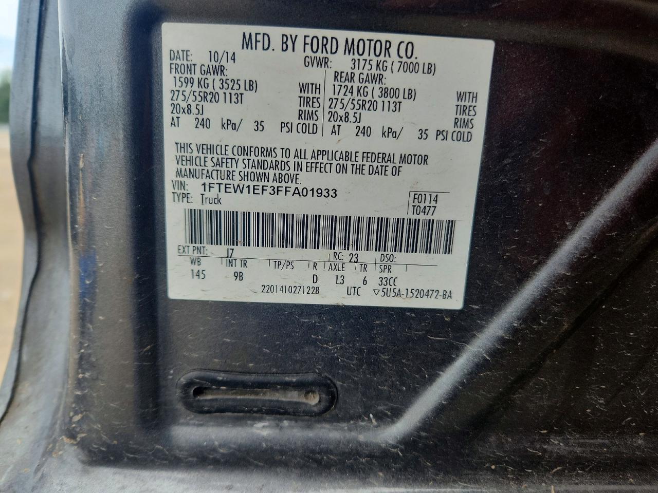 2015 FORD F150