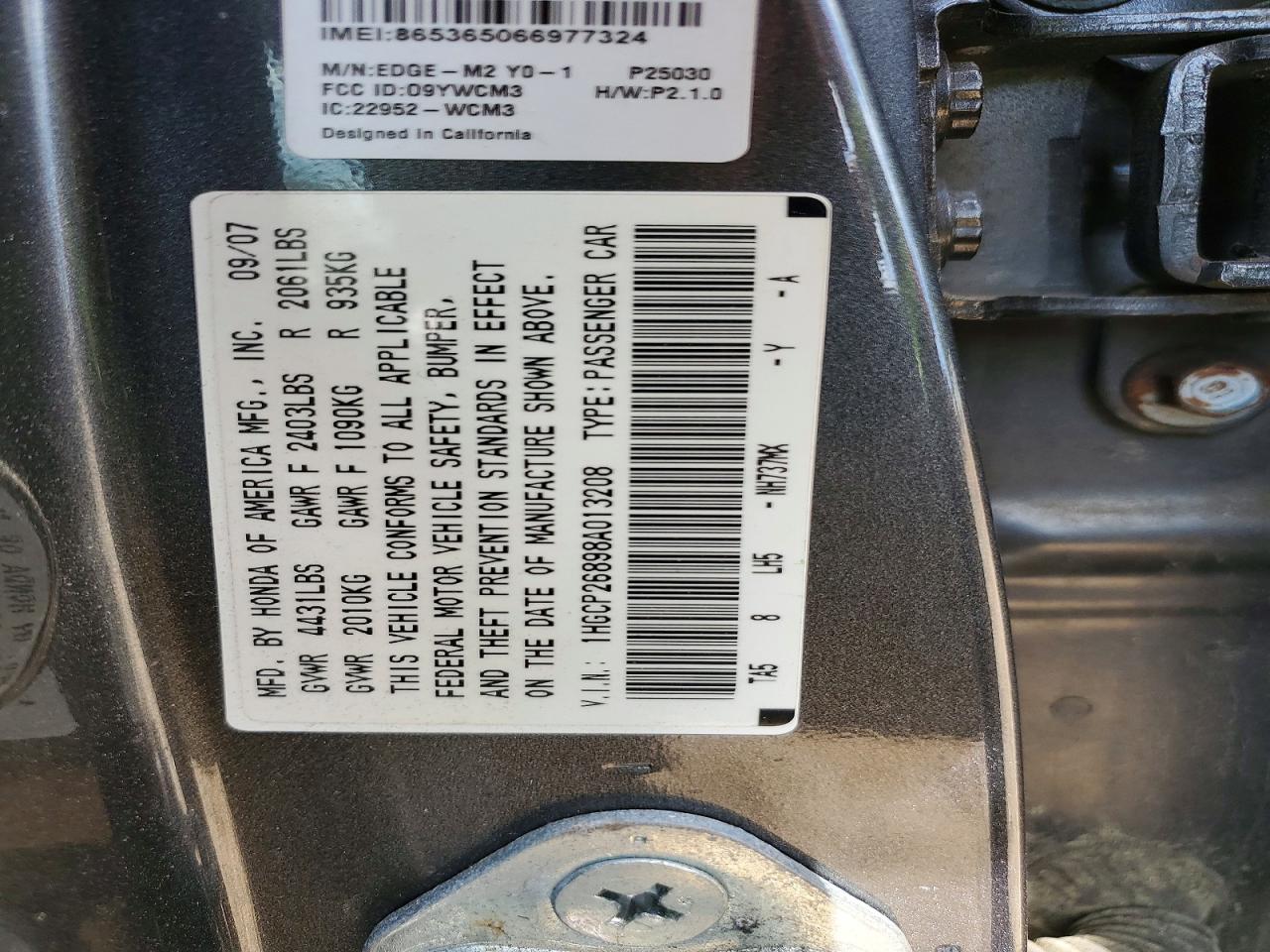 2008 HONDA ACCORD