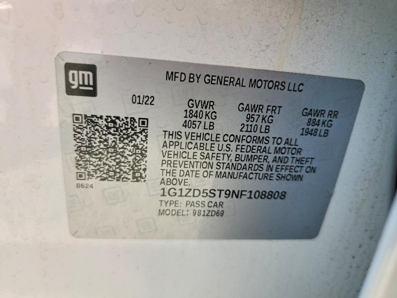 2022 CHEVROLET MALIBU