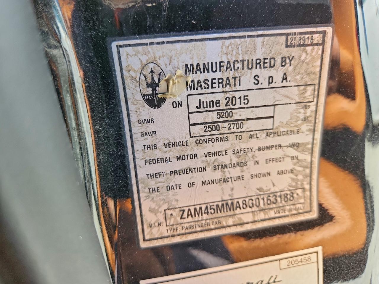 2016 MASERATI ALL OTHER