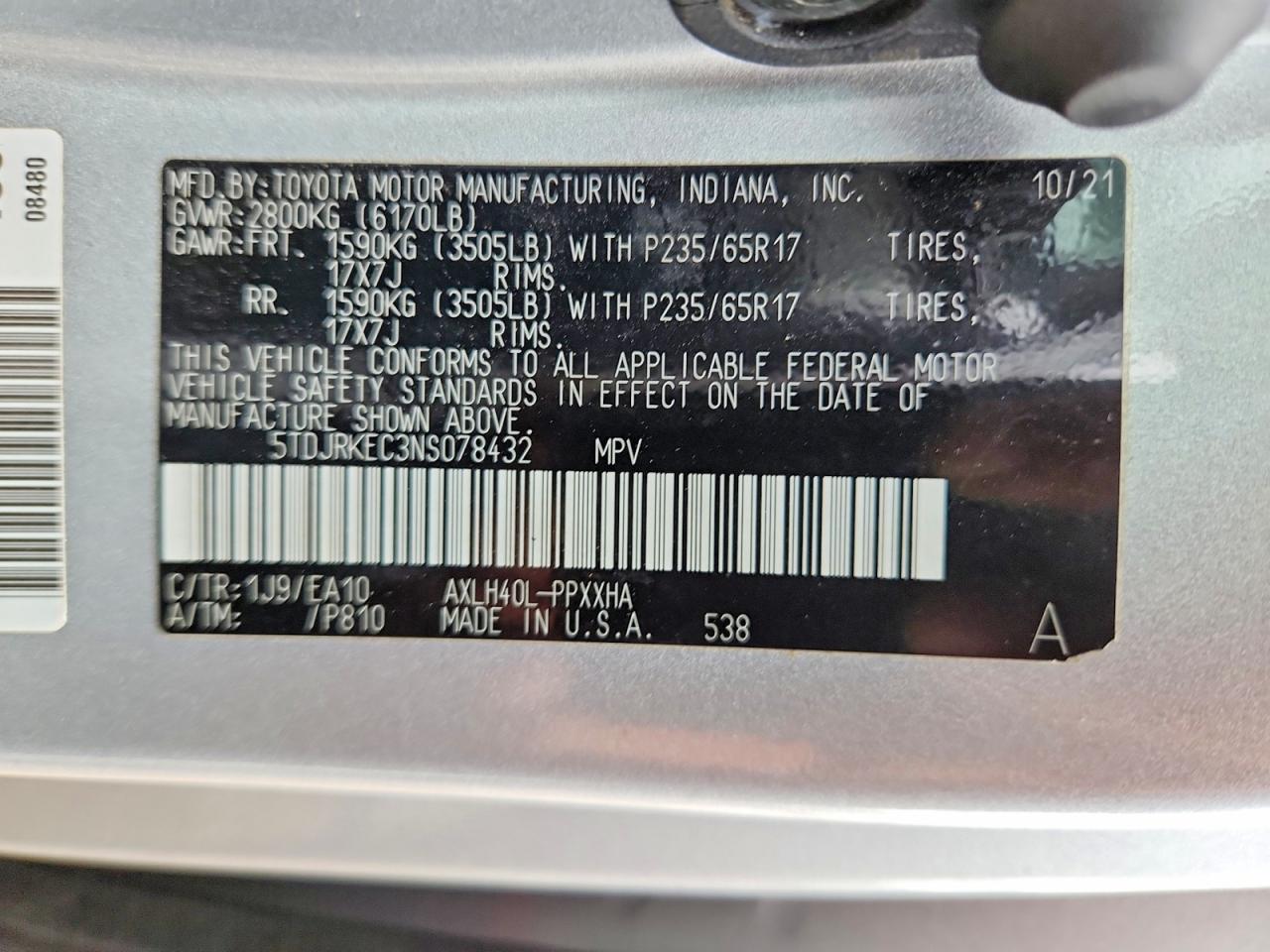 2022 TOYOTA SIENNA