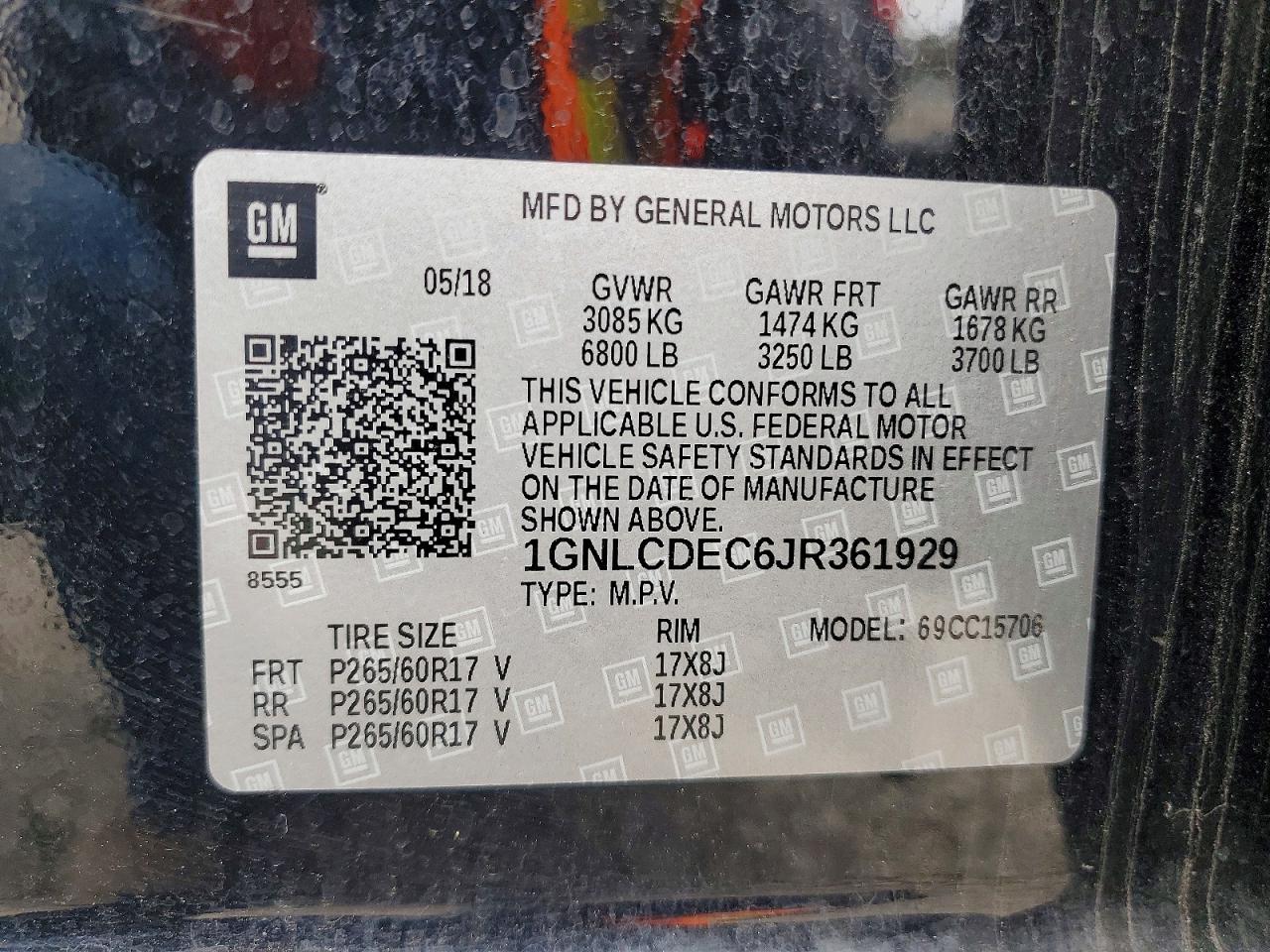 2018 CHEVROLET TAHOE