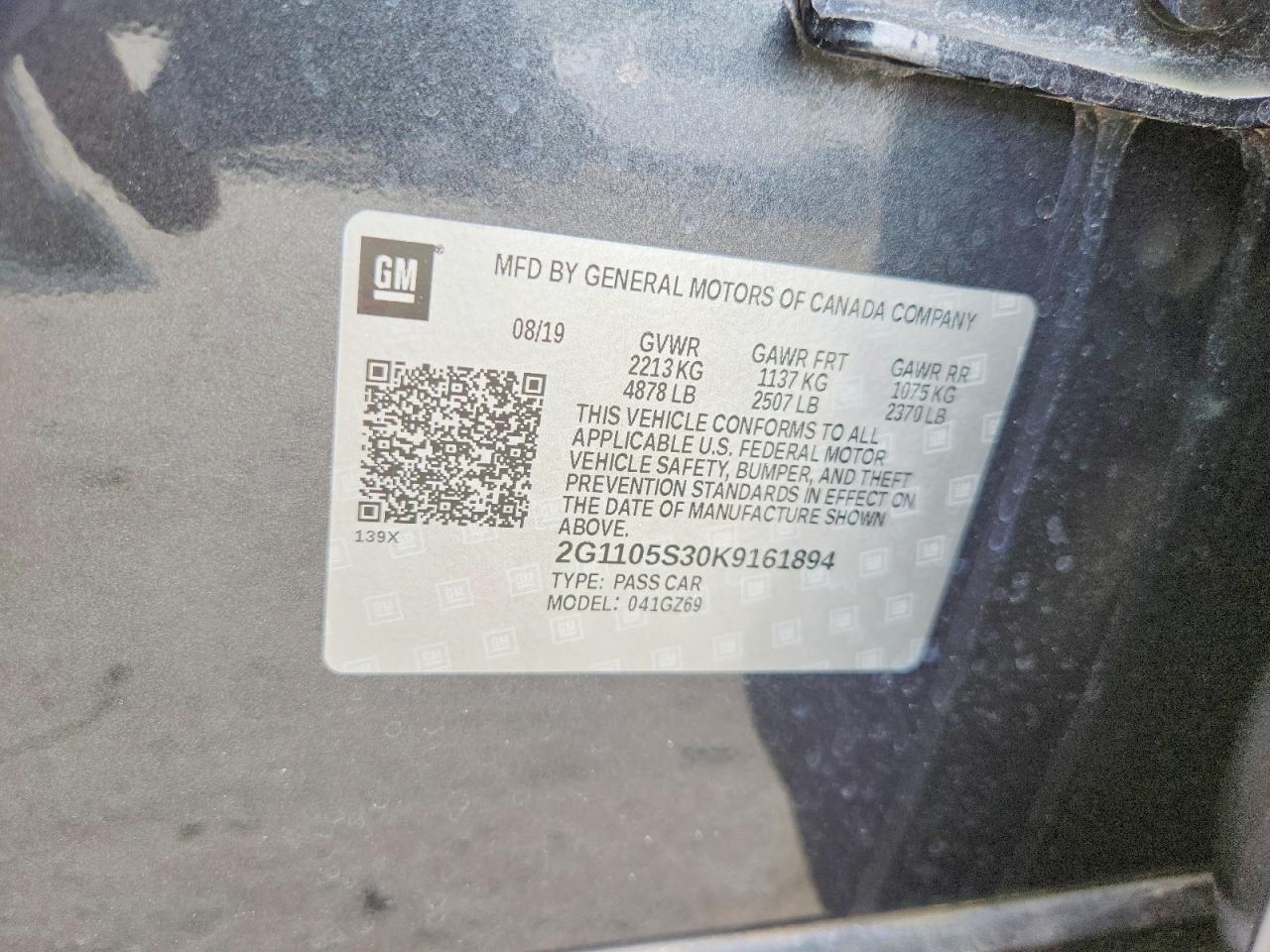 2019 CHEVROLET IMPALA