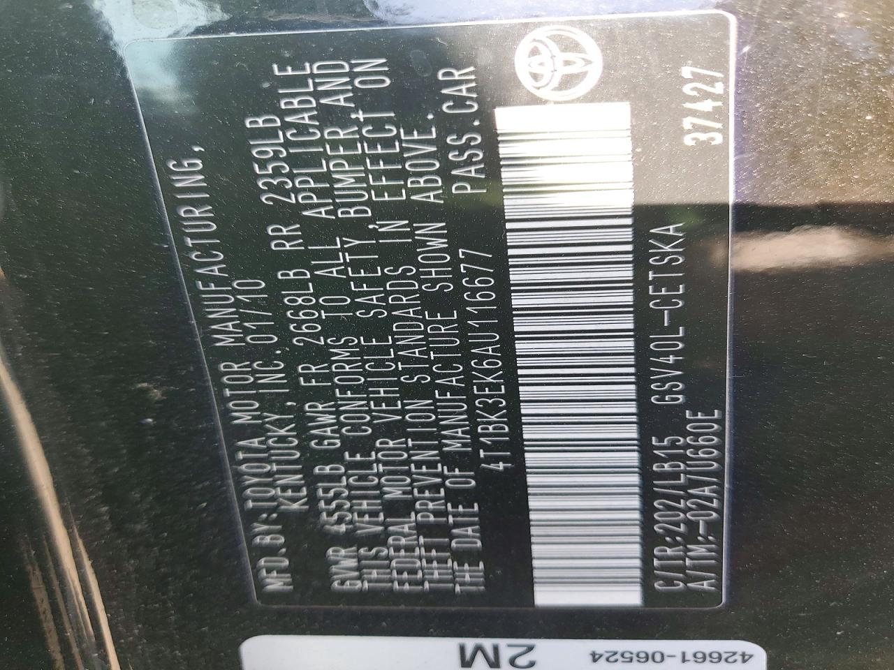 2010 TOYOTA CAMRY