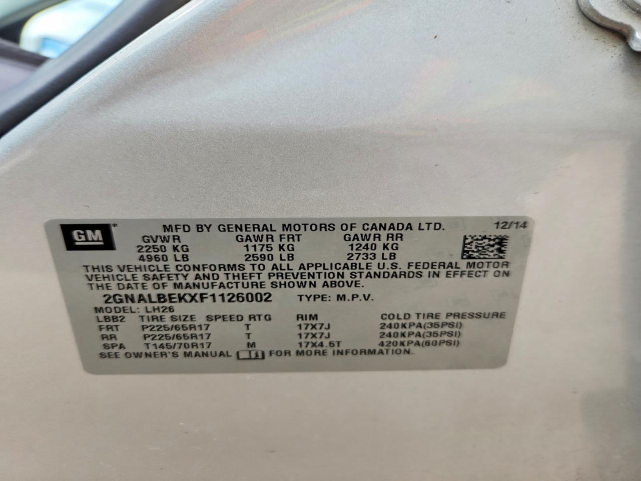 2015 CHEVROLET EQUINOX