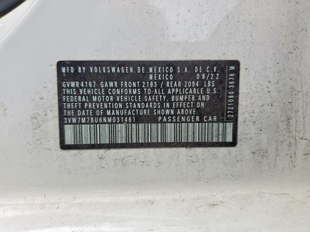 2022 VOLKSWAGEN JETTA
