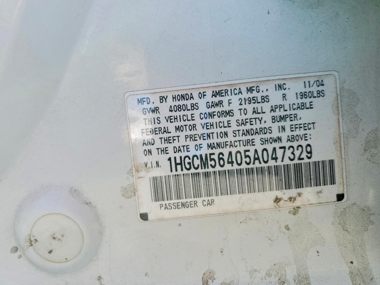 2005 HONDA ACCORD