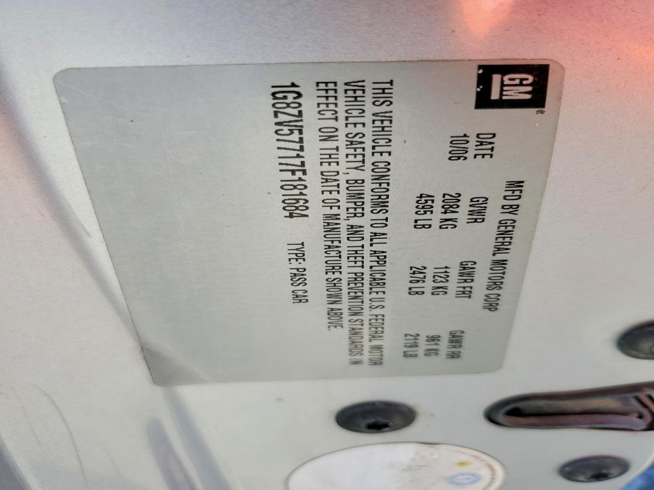 2007 SATURN AURA