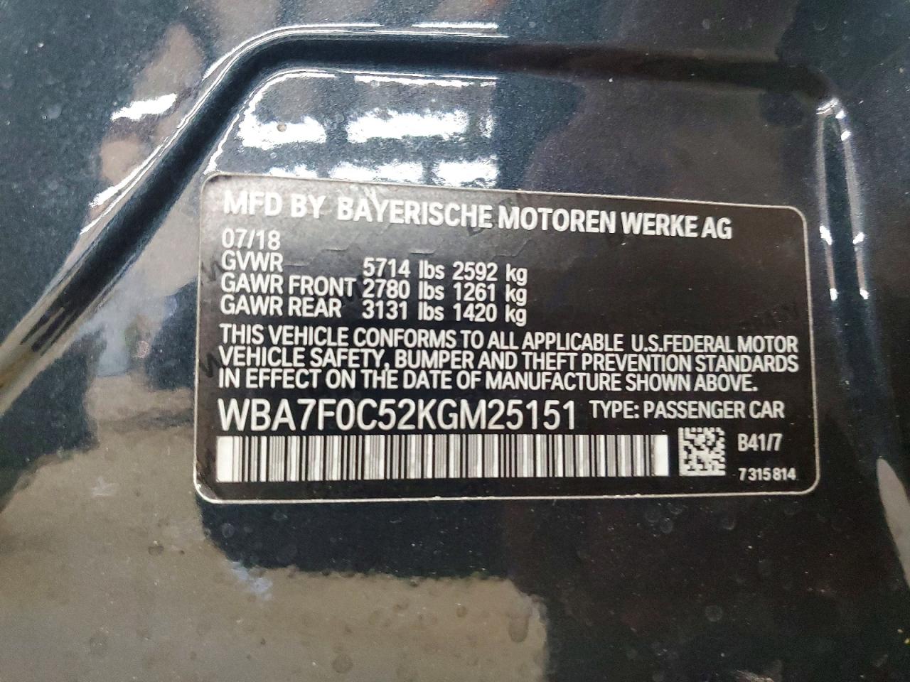 2019 BMW 7 SERIES
