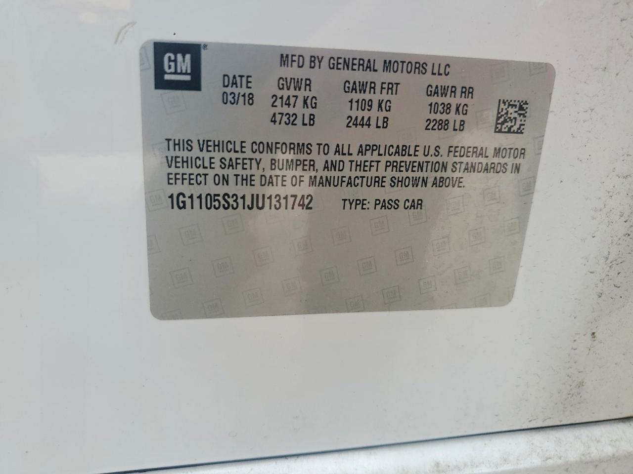 2018 CHEVROLET IMPALA