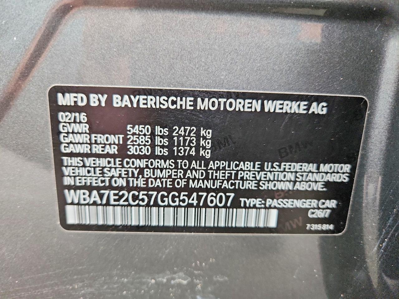 2016 BMW 7 SERIES