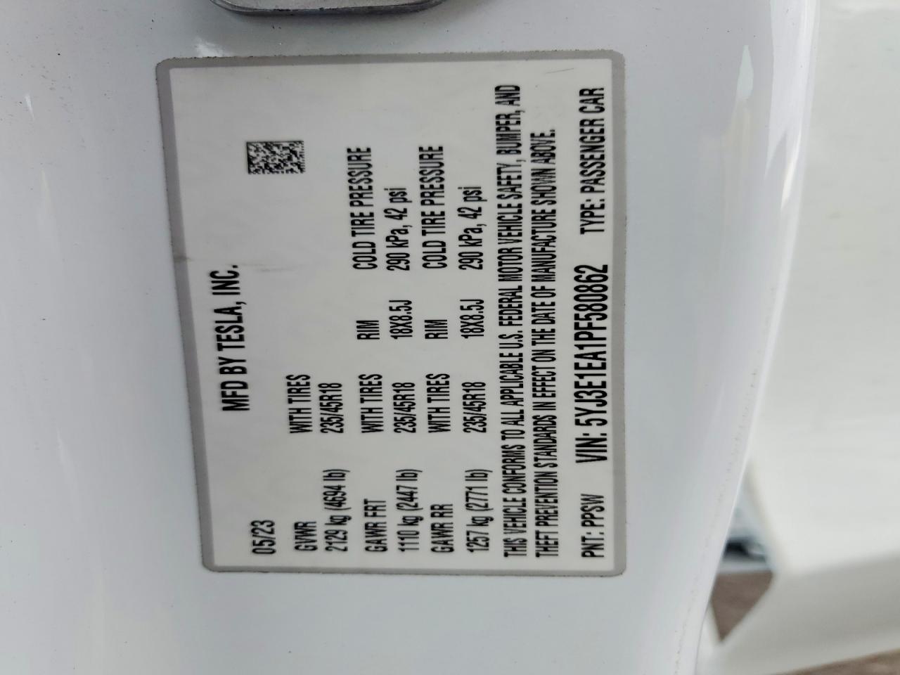 2023 TESLA MODEL 3