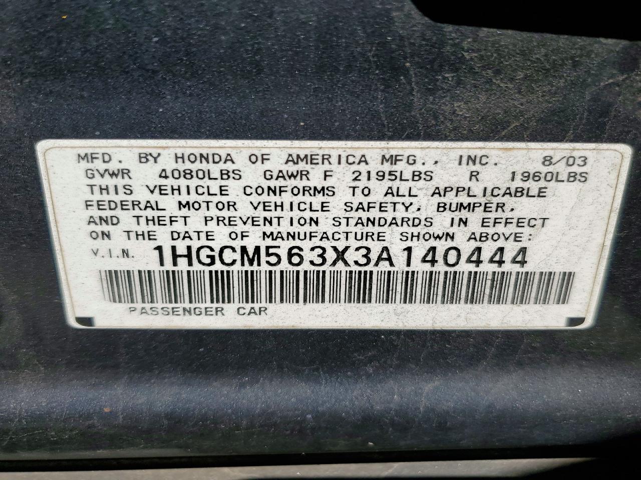 2003 HOND ACCORD