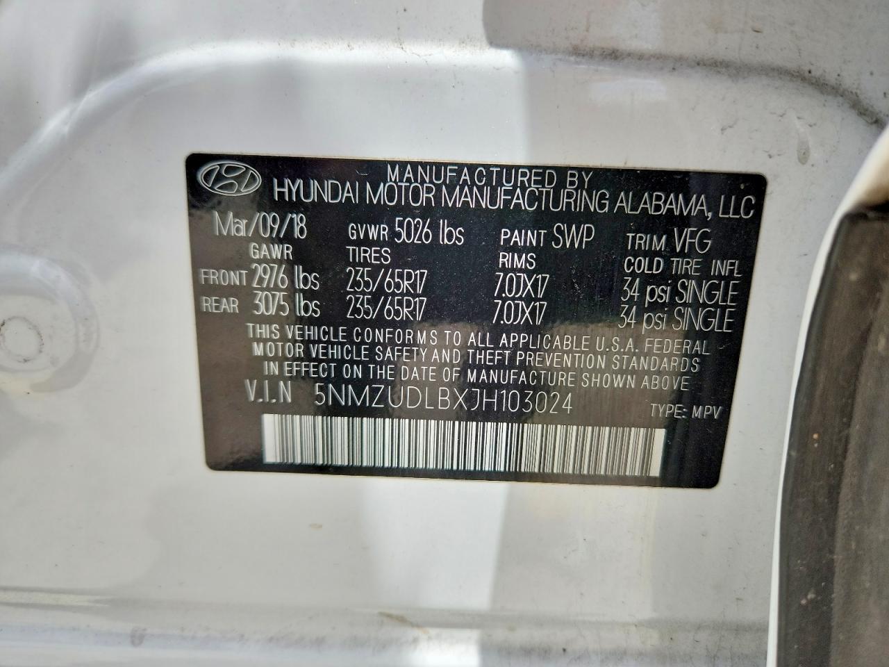 2018 HYUNDAI SANTA FE