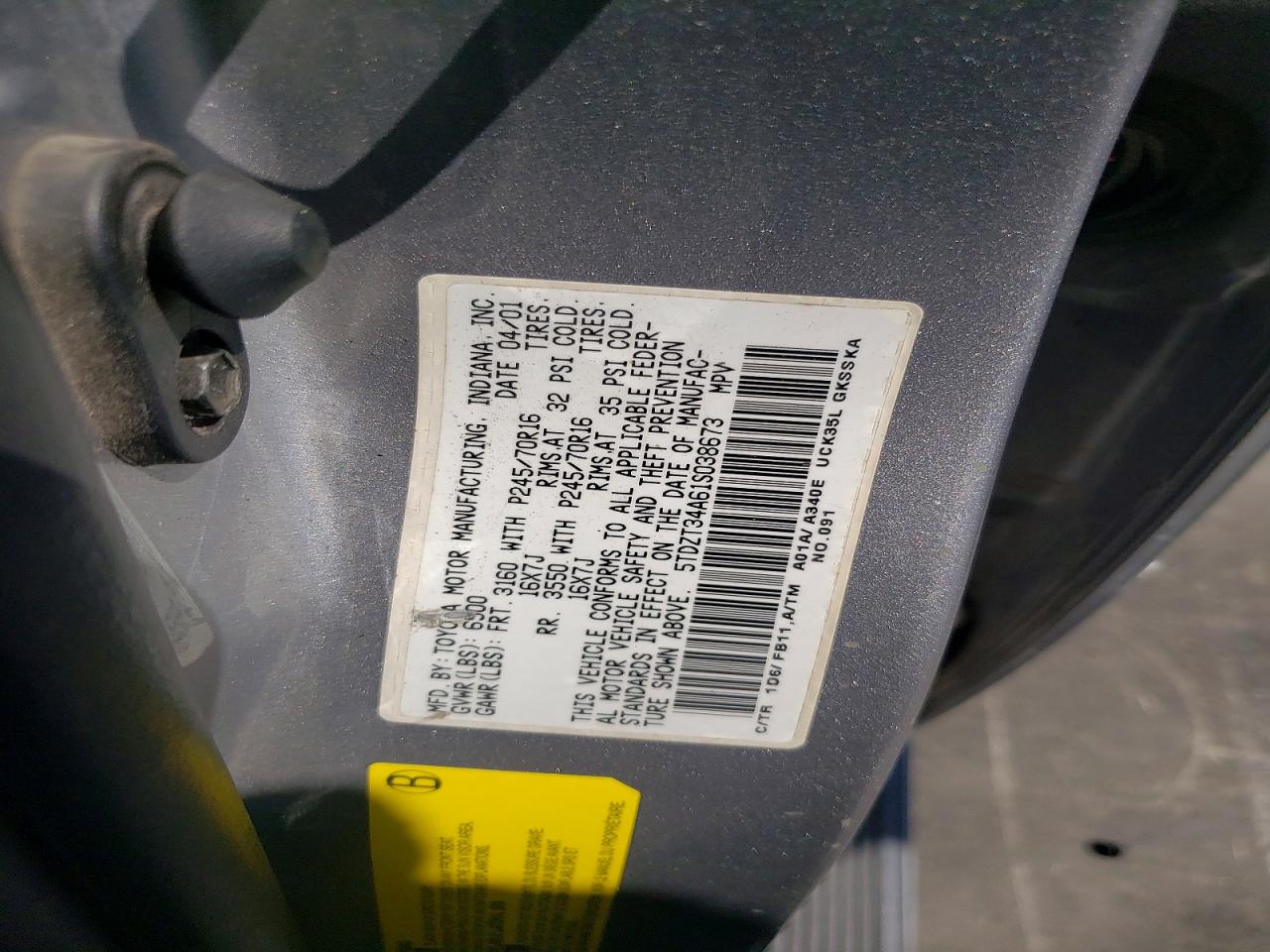 2001 TOYOTA SEQUOIA
