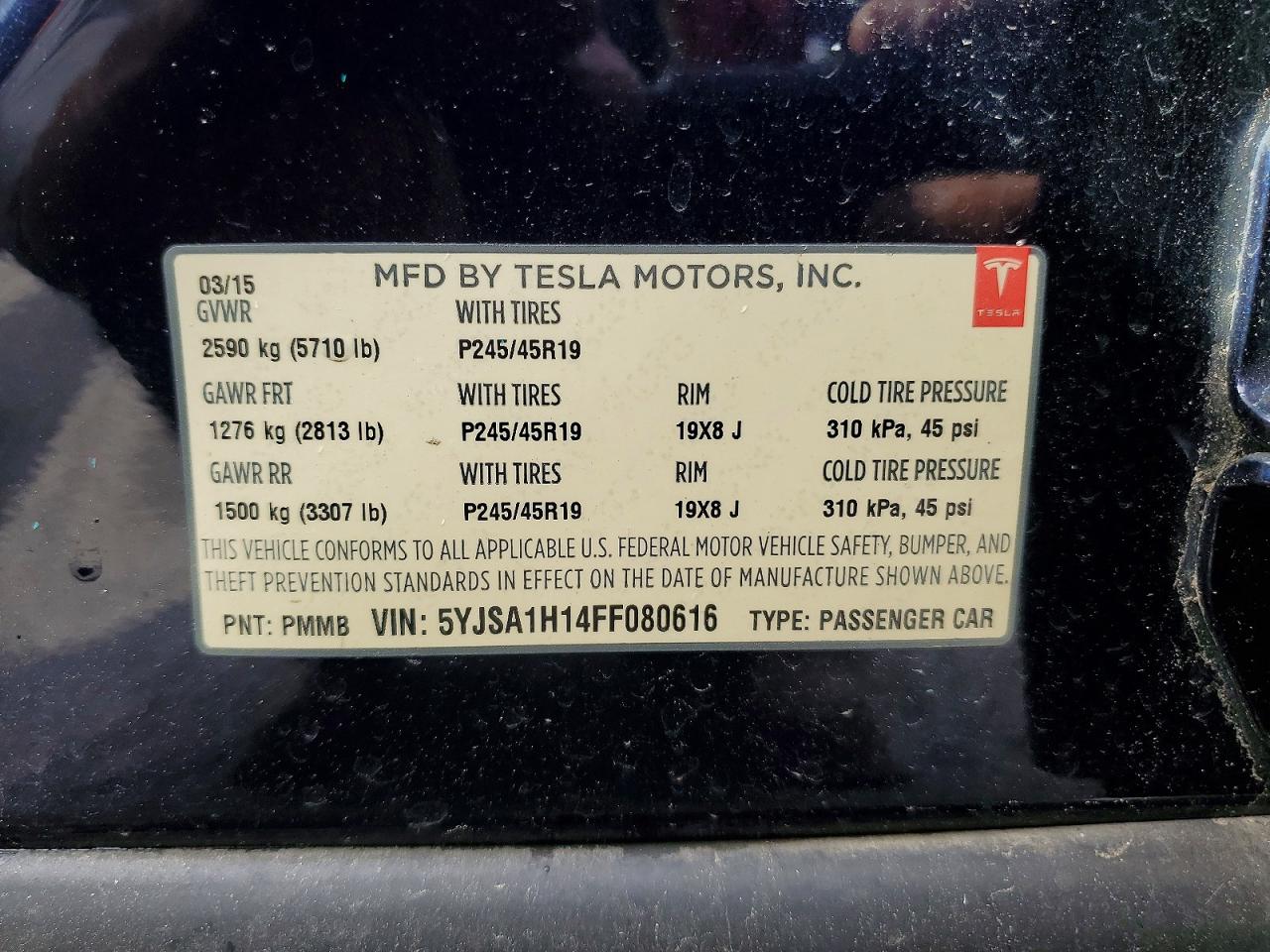 2015 TESLA MODEL S