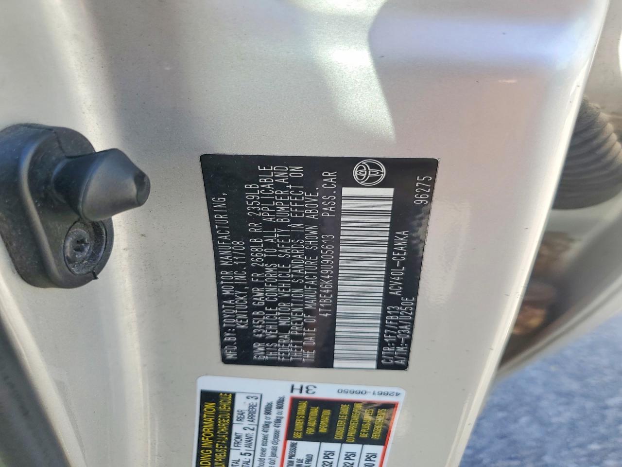2009 TOYOTA CAMRY