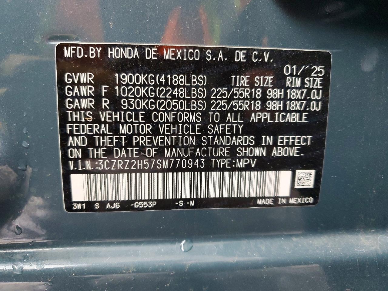 2025 HONDA HR-V