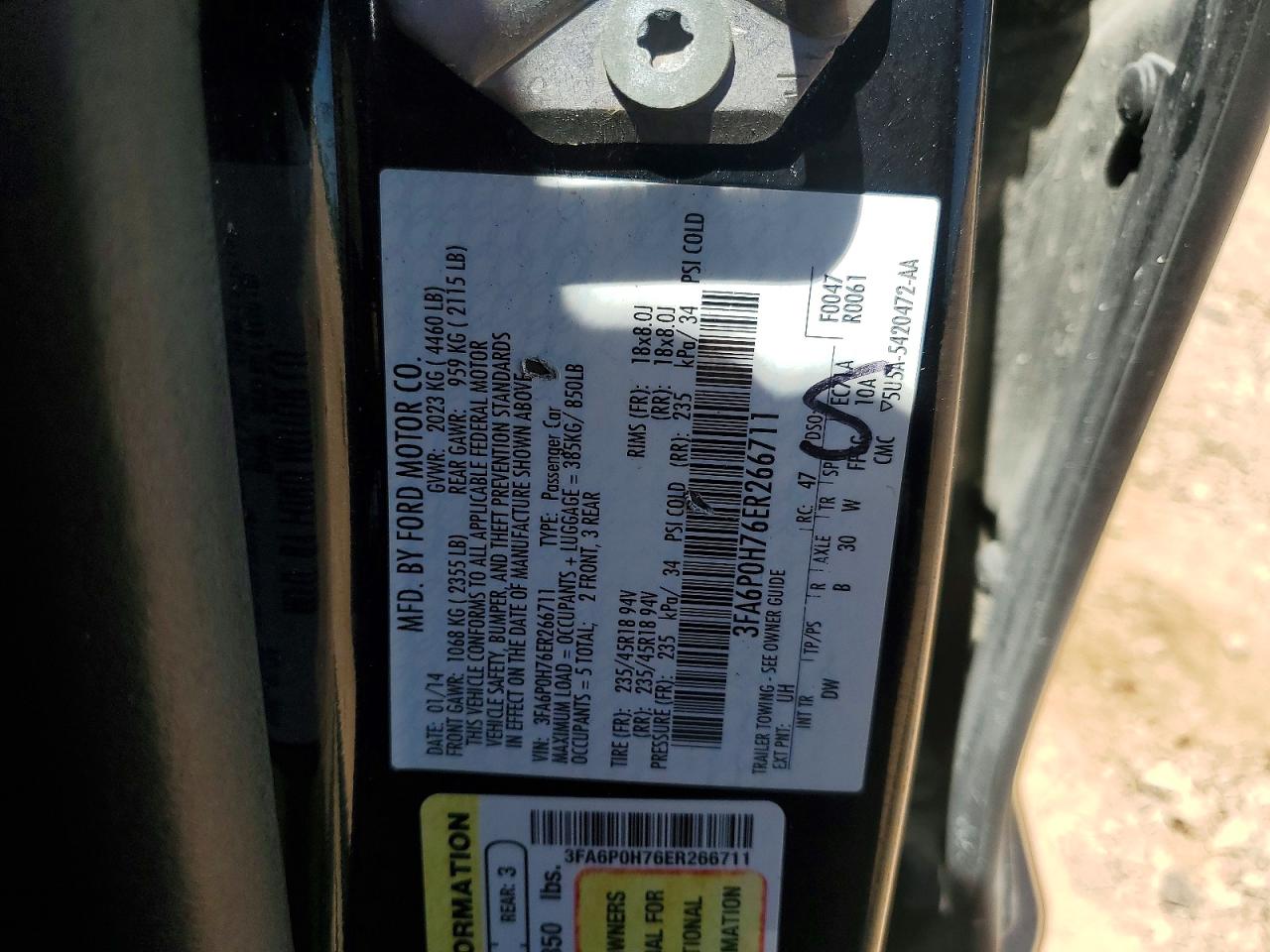 2014 FORD FUSION