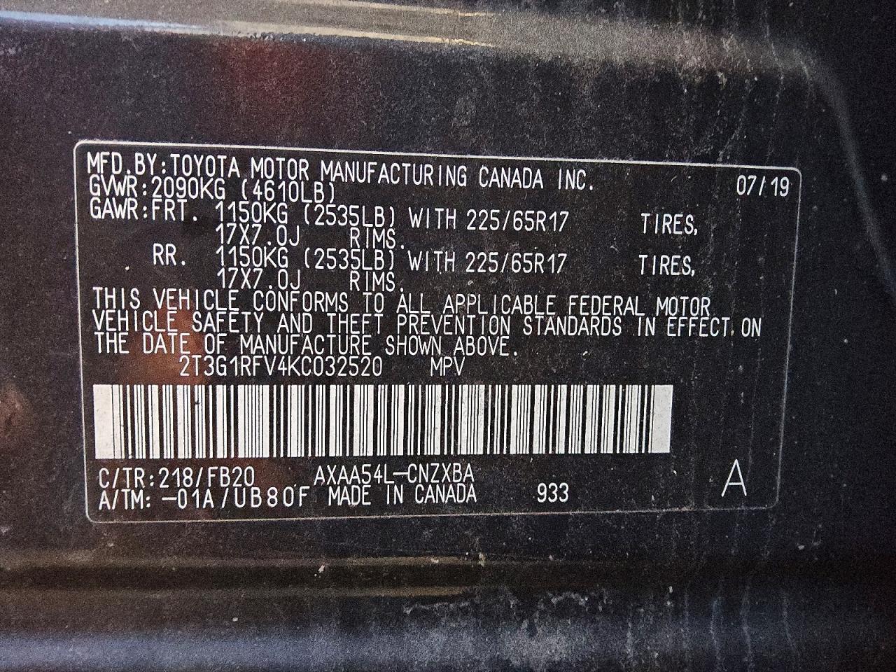 2019 TOYOTA RAV4