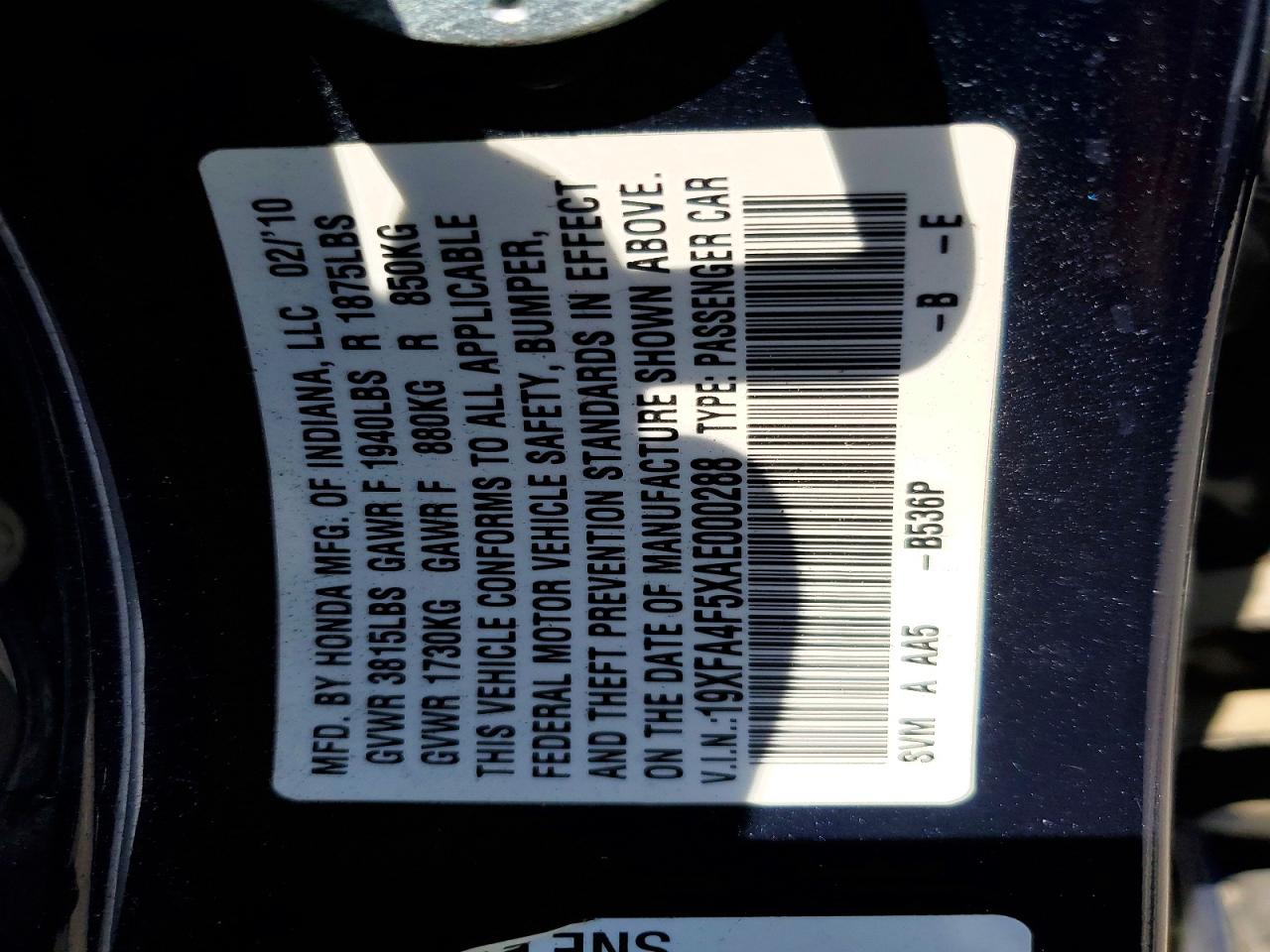 2010 HONDA CIVIC