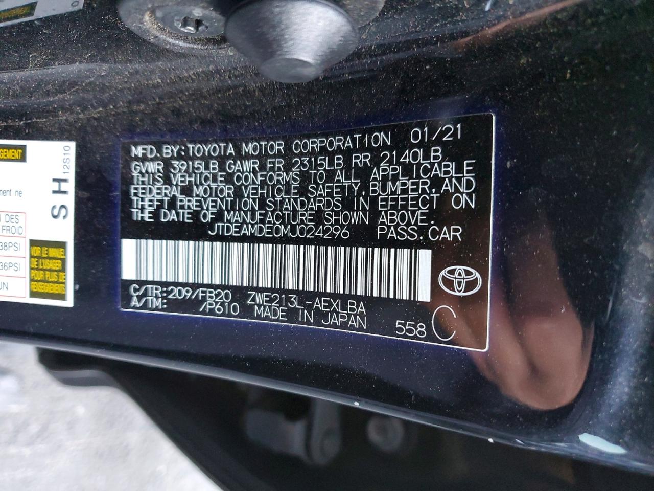 2021 TOYOTA COROLLA