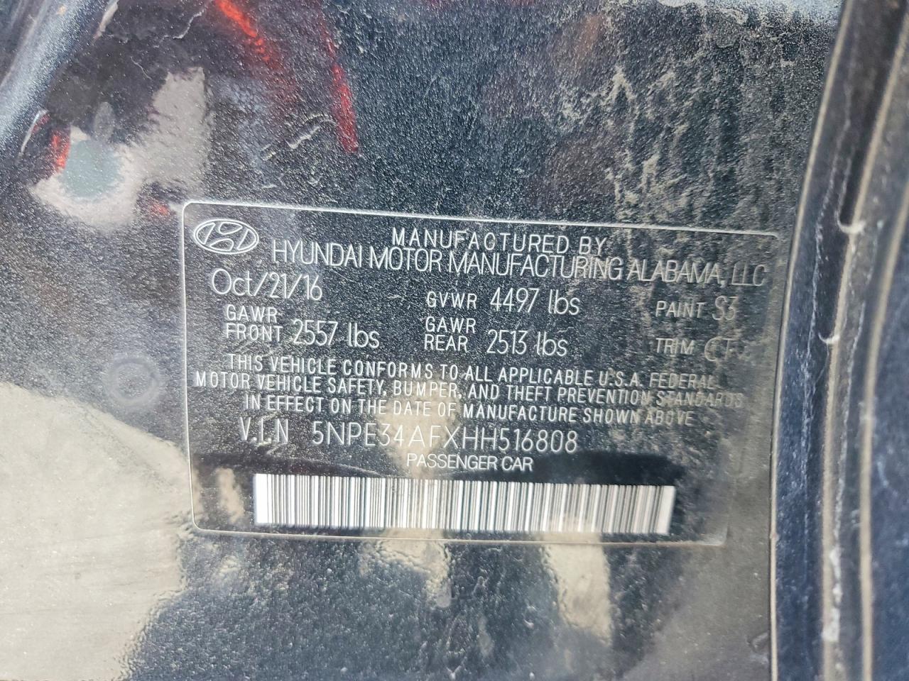 2017 HYUNDAI SONATA