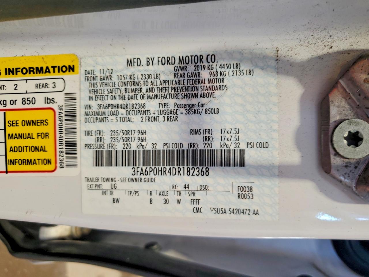 2013 FORD FUSION