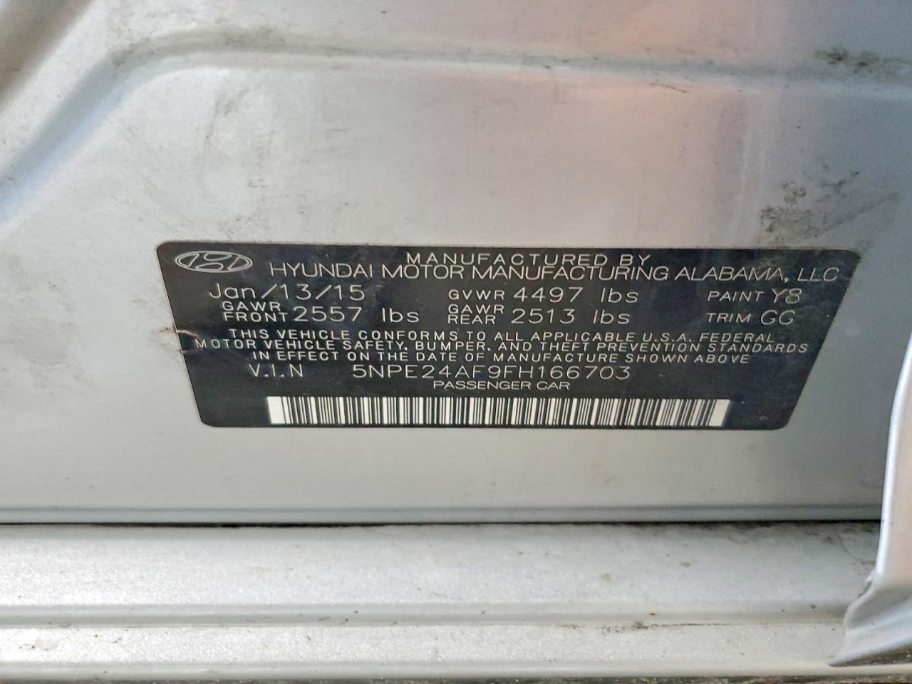 2015 HYUNDAI SONATA