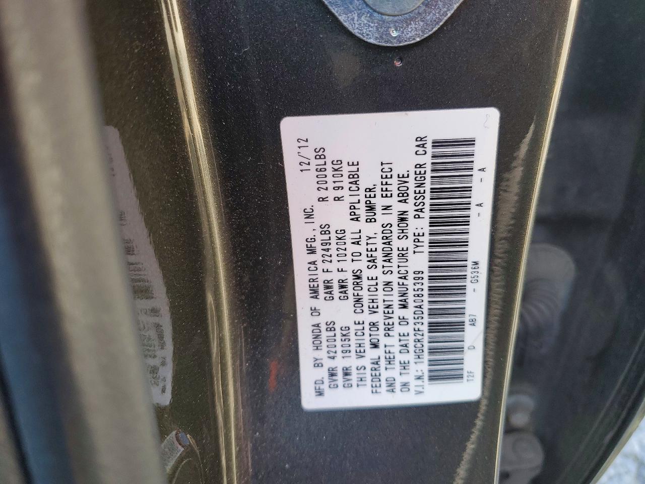 2013 HONDA ACCORD