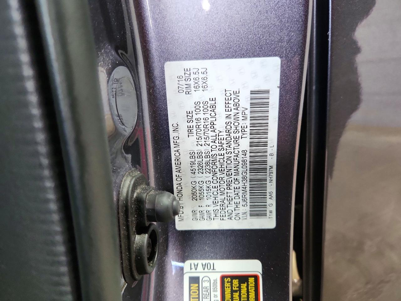 2016 HONDA CRV