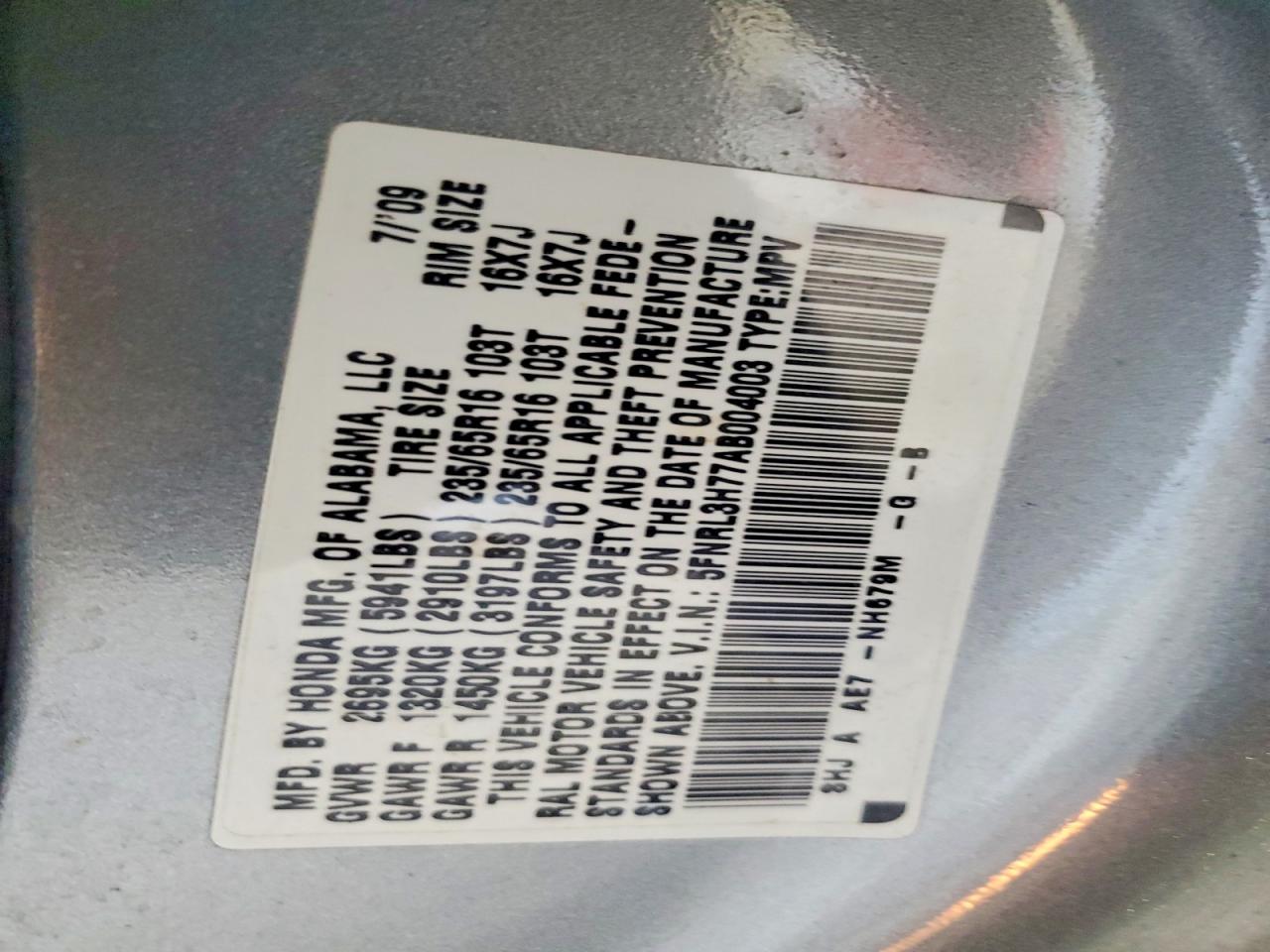 2010 HONDA ODYSSEY