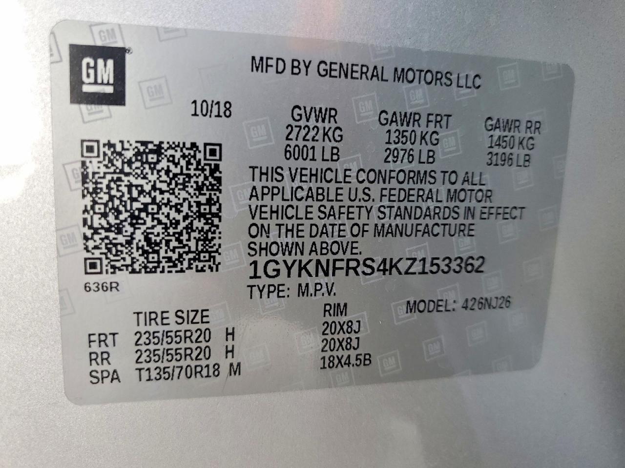 2019 CADILLAC XT5
