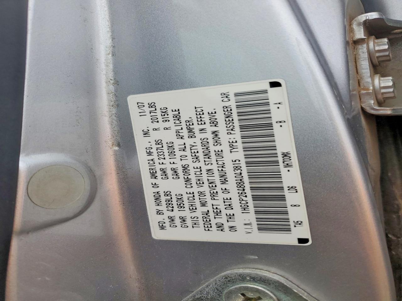 2008 HONDA ACCORD