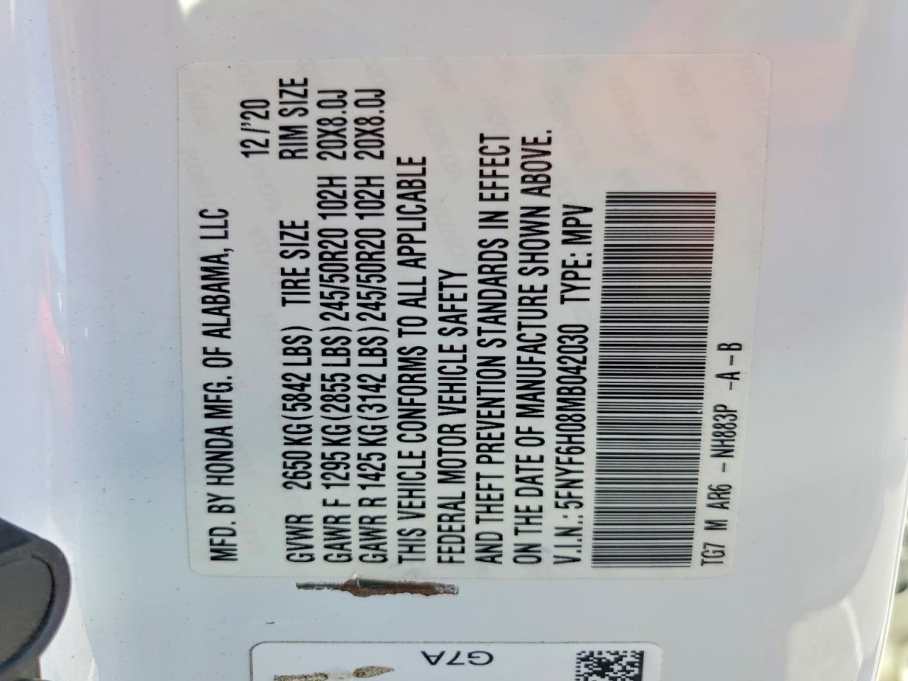 2021 HONDA PILOT