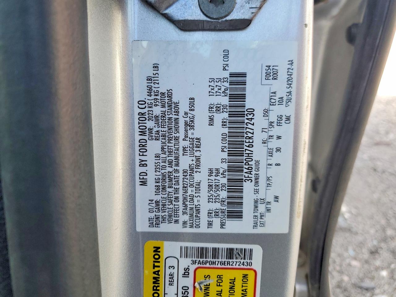 2014 FORD FUSION