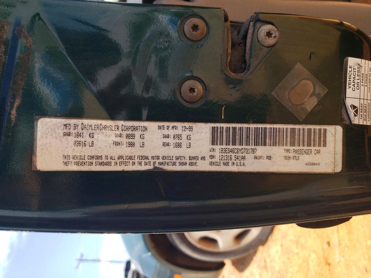 2000 DODGE NEON