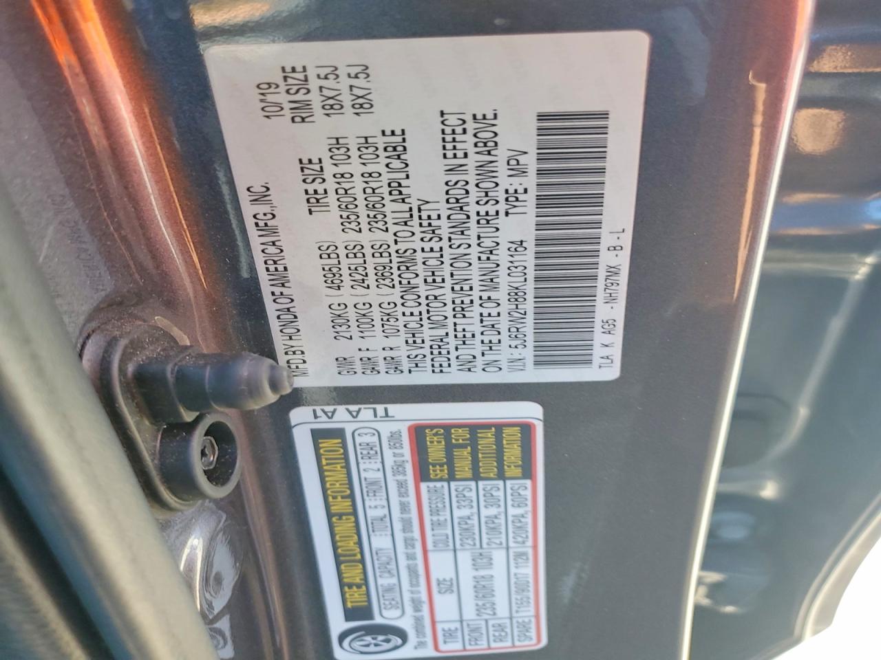 2019 HONDA CRV