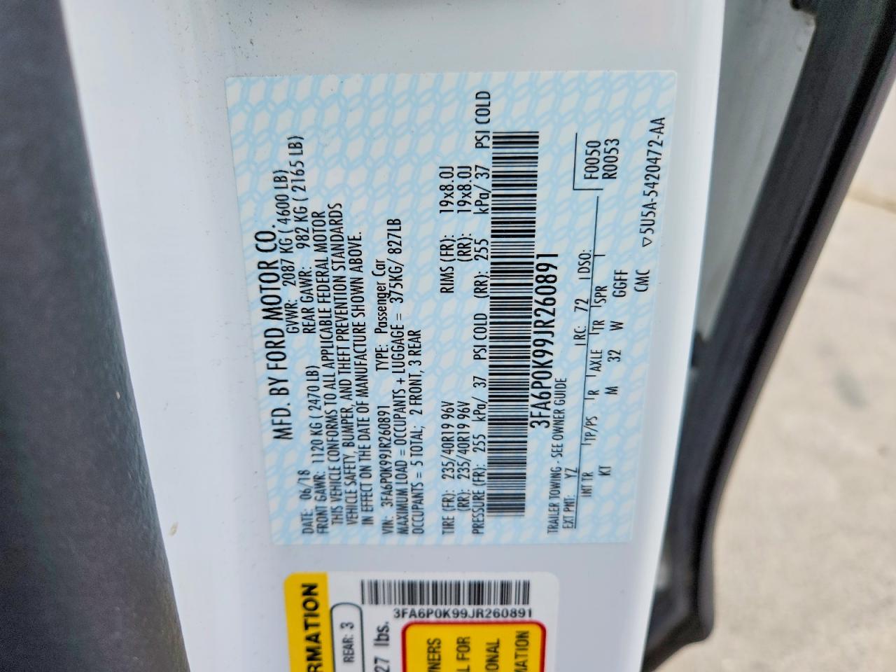 2018 FORD FUSION