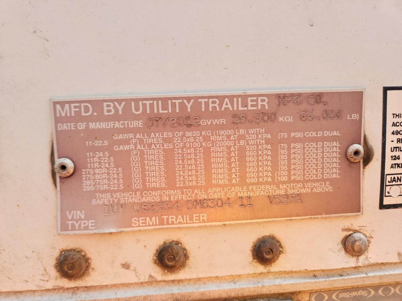 2013 UTILITY TRAILER VSRA REEFE