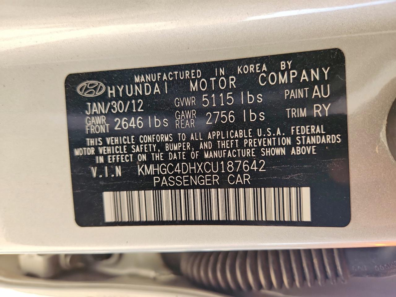 2012 HYUNDAI GENESIS