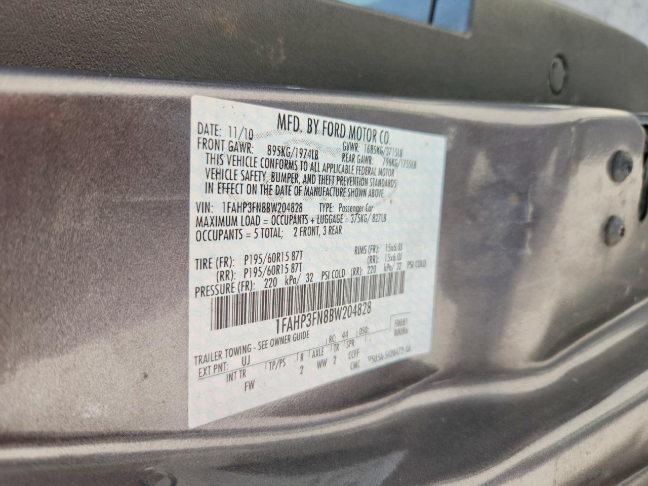 2011 FORD FOCUS