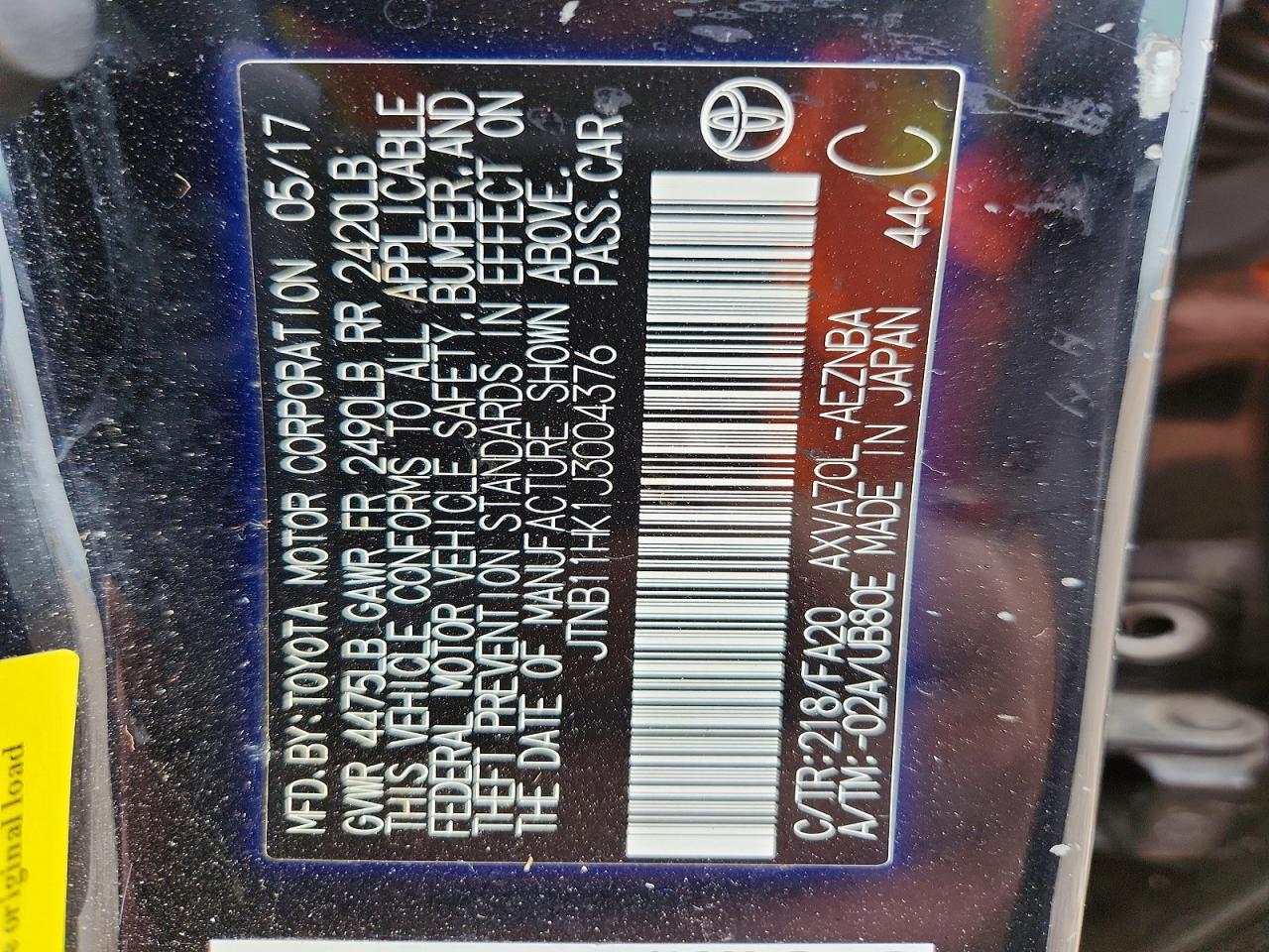 2018 TOYOTA CAMRY
