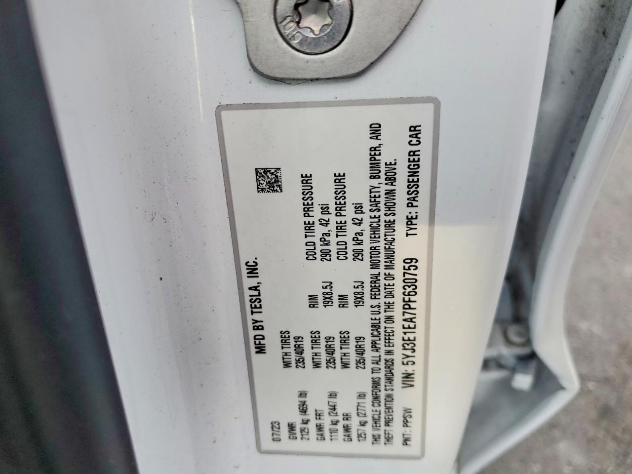 2023 TESLA MODEL 3