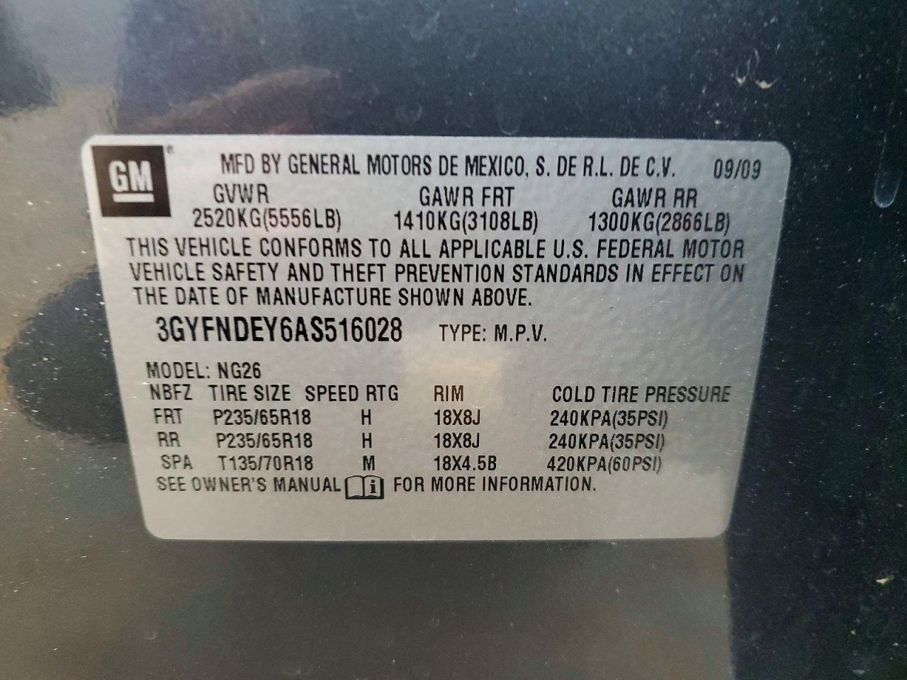 2010 CADILLAC SRX LUXURY
