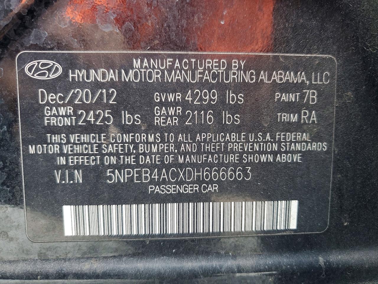 2013 HYUNDAI SONATA
