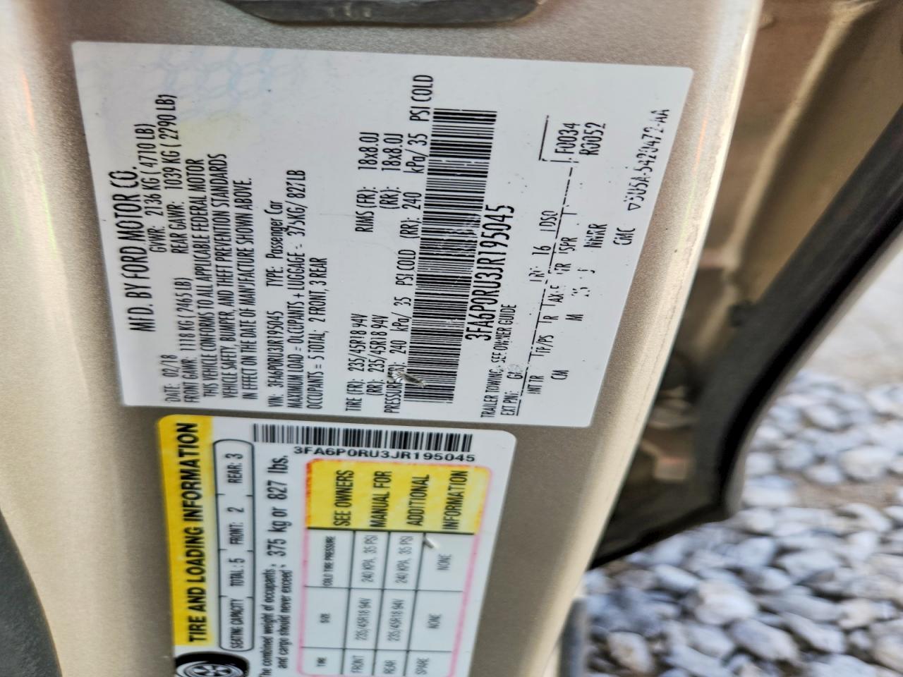 2018 FORD FUSION