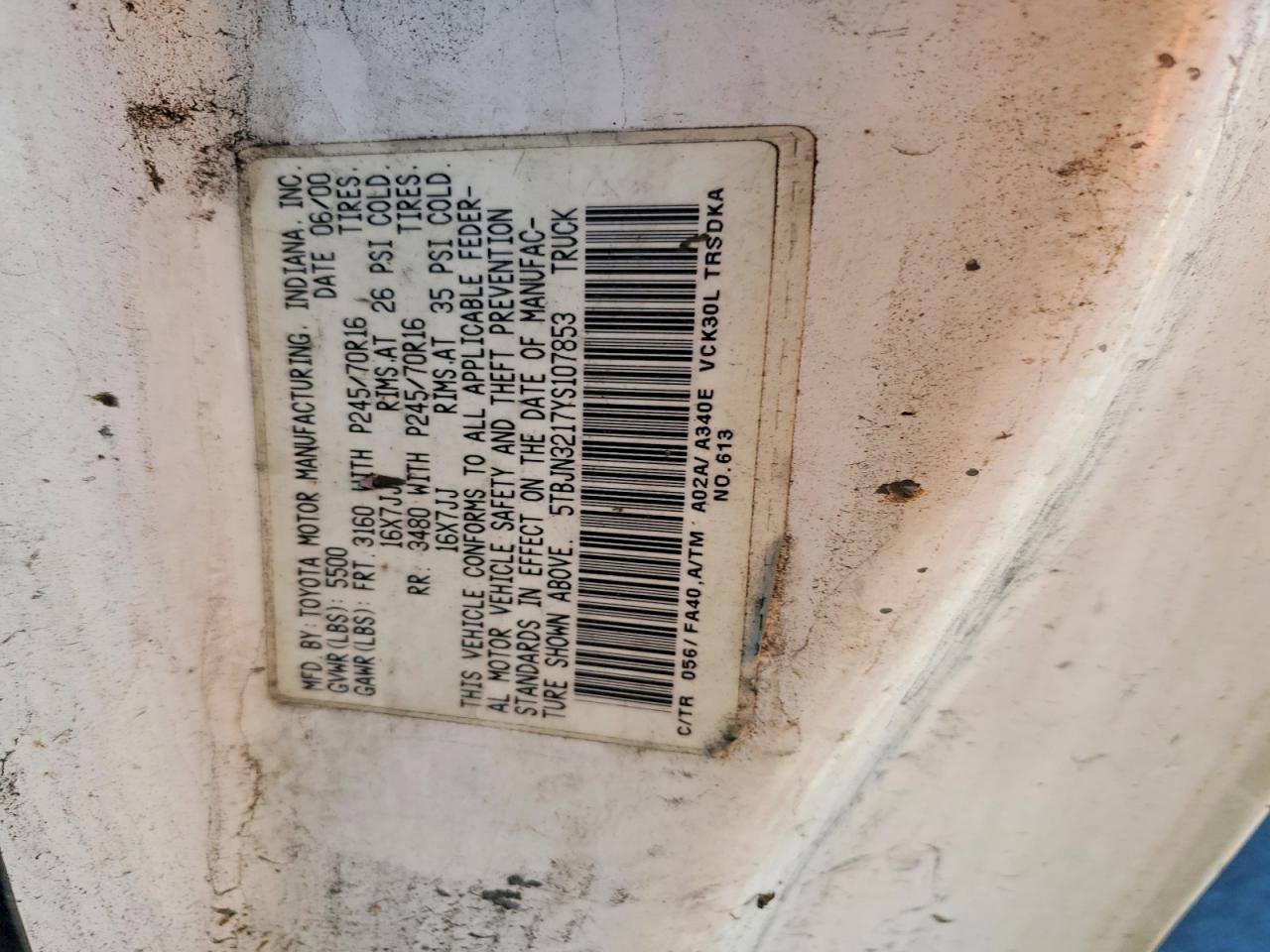 2000 TOYOTA TUNDRA