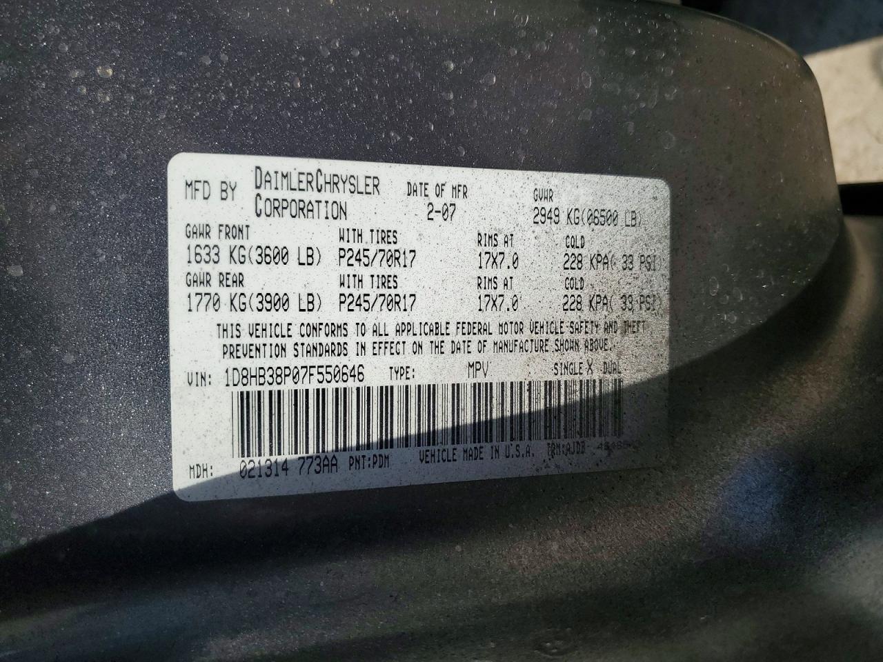 2007 DODGE DURANGO